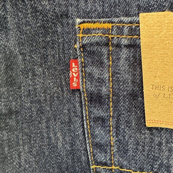 Levi 501 Jeans New Mens Original Straight Leg Button Fly NWT W42 L30 Dark Wash - Picture 5 of 12